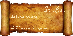 Szluka Csaba névjegykártya