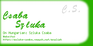 csaba szluka business card